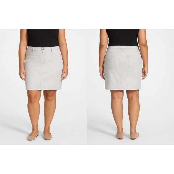 NYDJ Women’s Petite Snake Print Denim Skirt Gray Straight Pencil Size 14P - Picture 1 of 10